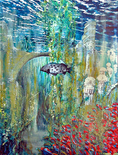 Olieverf op doek 100 cm x 120 cm 'klassieke fantasie' Surrealisme afbeelding 4