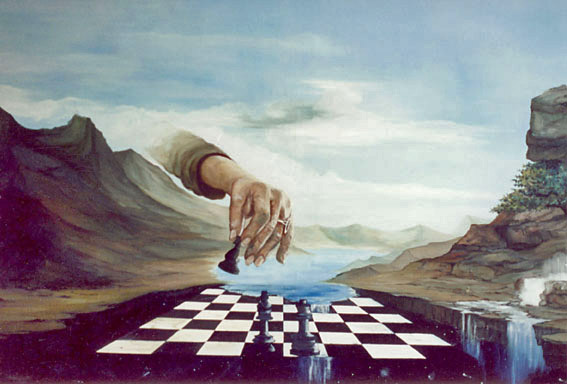 Olieverf op doek   80 cm x 120 cm Surrealisme afbeelding 1