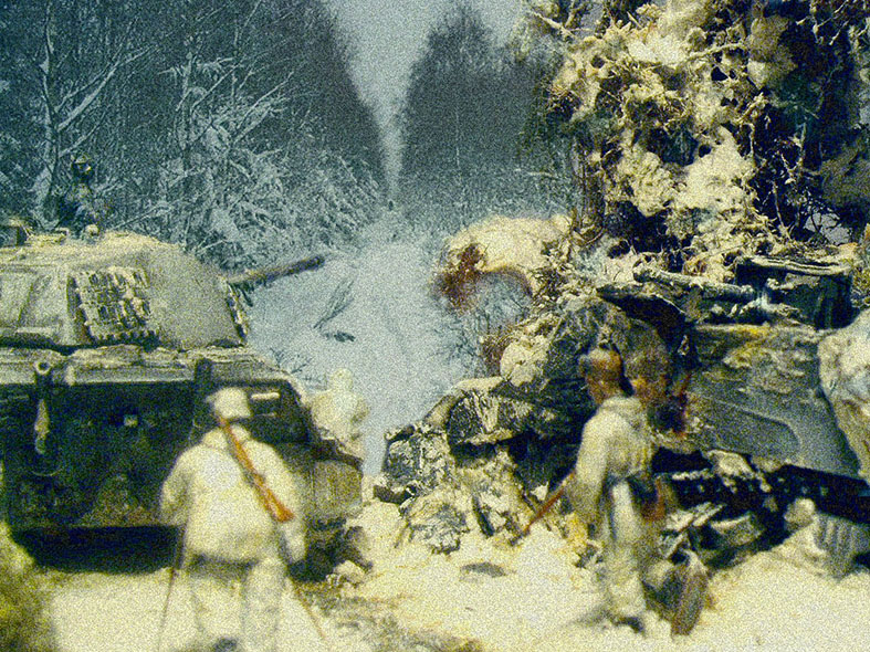 Diorama Ardennen 1944-45. Duitse tegenaanval.